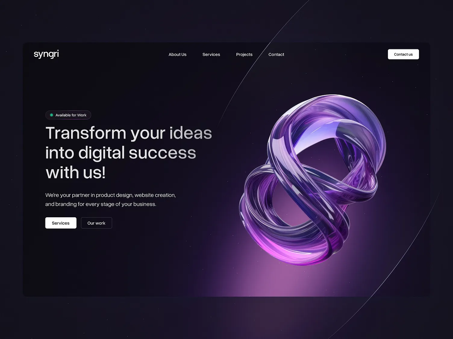 Syngri — digital product studio website design